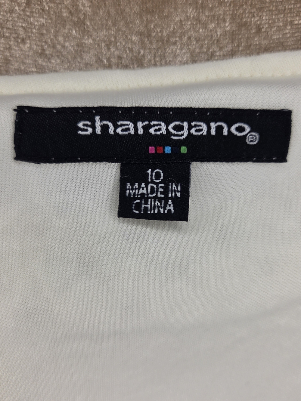 Sharagano Dress Size 10 Cream Crochet Knit Women's Dress - Picture 4 of 6